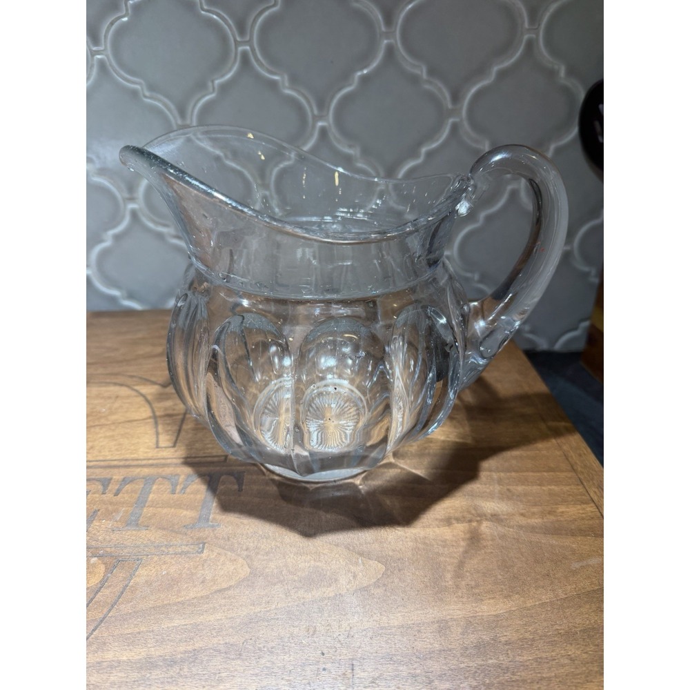 vintage Heisey Colonial clear glass paneled pitcher,